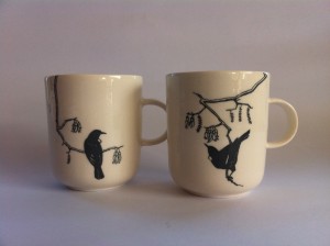Mug with Tui bird and Kowhai tree         